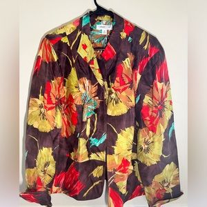Coldwater Creek Silk Floral Jacket